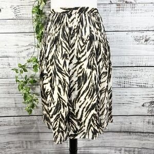 Talbots Black and White Zebra Print A-Line Skirt